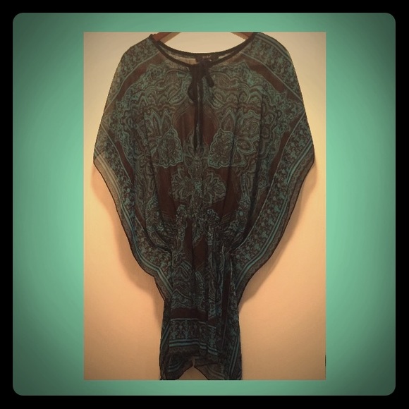 Adina Accessories - Turquoise & Brown Philippines Poncho